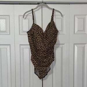 Aqua Green Swimwear Leopard One Piece Swimsuit